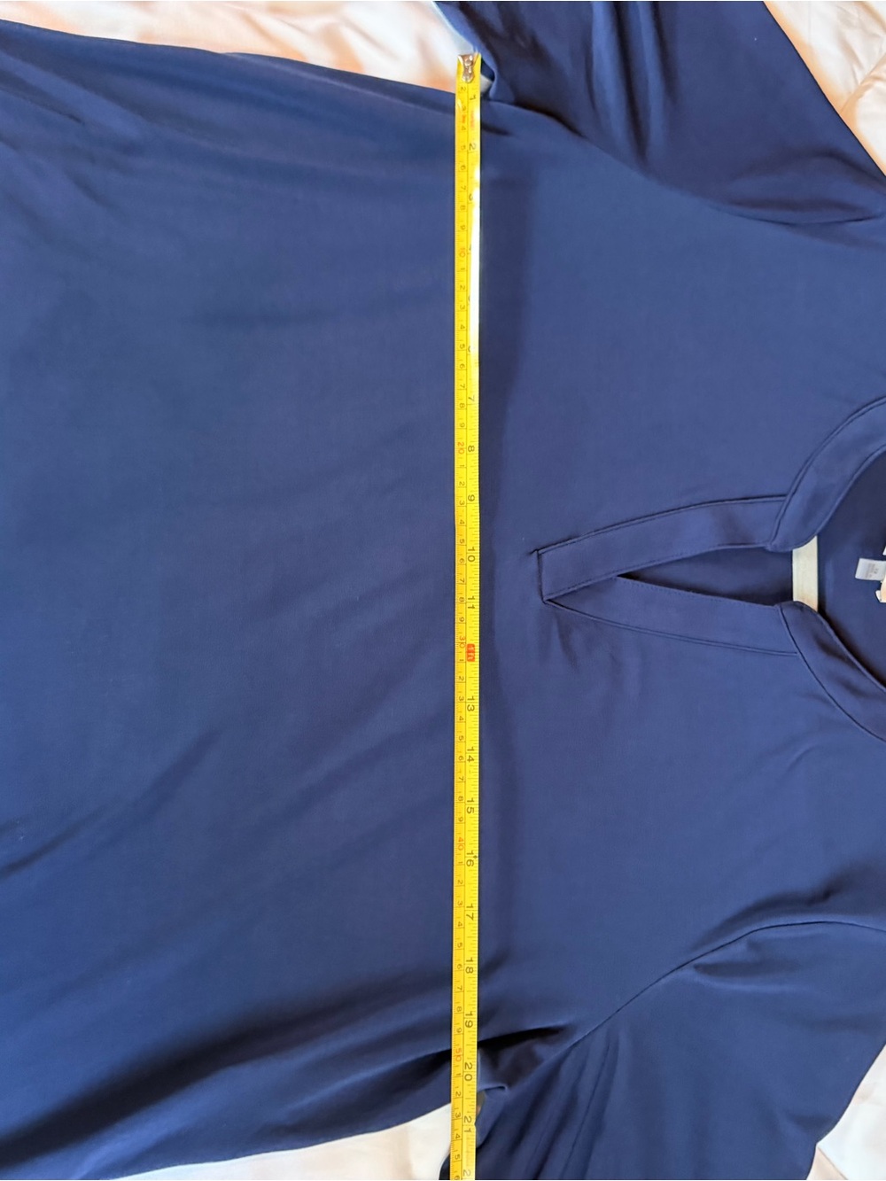 Anne Klein Navy Split-Neck Top - Picture 7 of 8